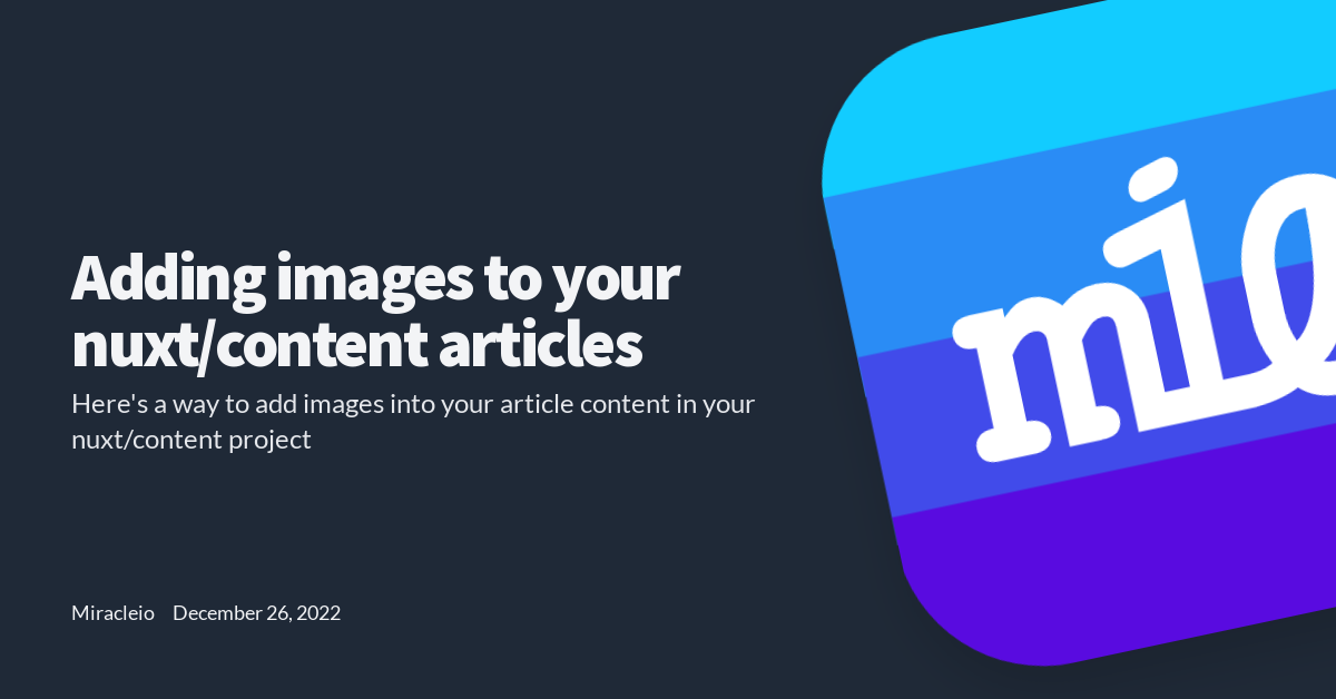 Adding images to your nuxt/content articles