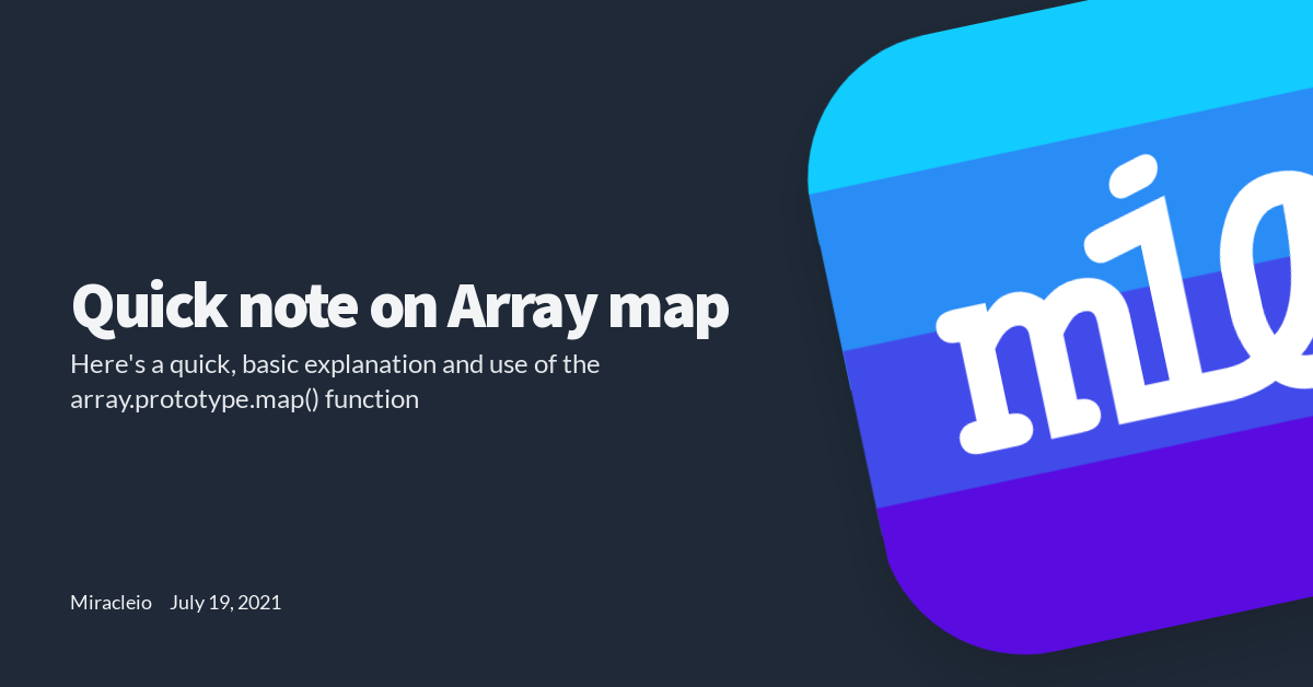 Quick note on Array map